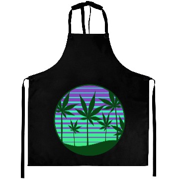 Discover cannabis leaf sunset weed marijuana hemp thc pot Aprons
