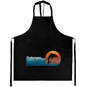 Discover Vintage Bahamas, Retro 80S Dolphin Sunset Aprons