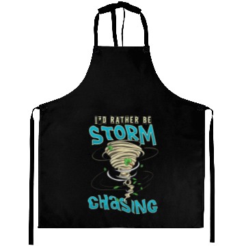 Discover Funny I'd Rather Be Storm Chasing Hurricane Chaser Aprons