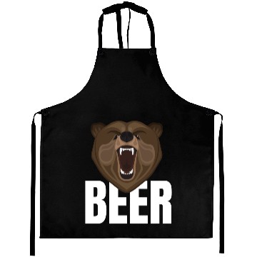 Discover Beer Brown Bear Grizzly Brown Alcohol Drinking Aprons