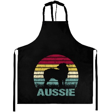 Discover Aussie Australian Shepherd Retro Silhouette Aprons