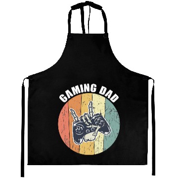 Discover Gaming sunset vintage controller computer gaming Aprons
