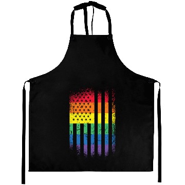 Discover Rainbow US Flag Rainbow Flag Patriotism Aprons