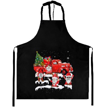 Discover Merry Christmas Santa Gnome With Red Truck Gnomes Aprons