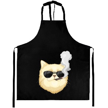 Discover Funny Cat Smoking Sigar Aprons
