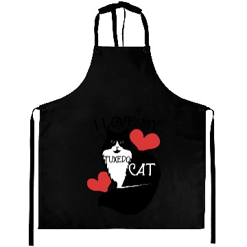 Discover I love my tuxedo cat Aprons