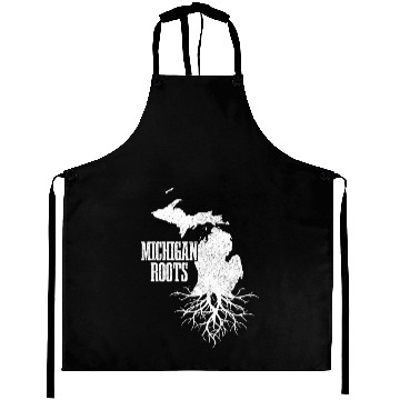 Discover Michigan Roots State Map Pride Gift Aprons