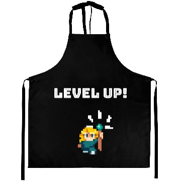 Discover Wizard Retro Video Game Level Up! Aprons