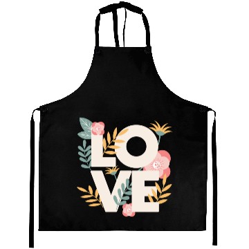 Discover Love Love Pattern Beautiful Flowers Aprons