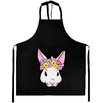 Discover Rabbit with flower head happy easter 2021 Aprons