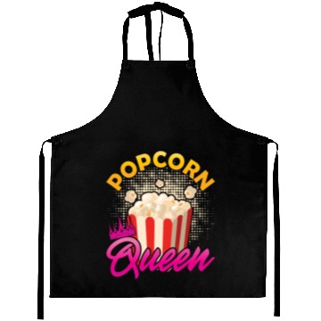Discover Popcorn Queen - Funny Food Snack Cinema Lovers Aprons