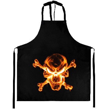 Discover flaming skull Aprons