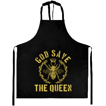 Discover God Save The Queen Bee Beekeeping Funny Beekeeper Aprons