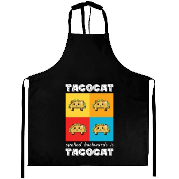 Discover Funny Taco Cat Tacocat Spelled Backwards Palindrom Aprons