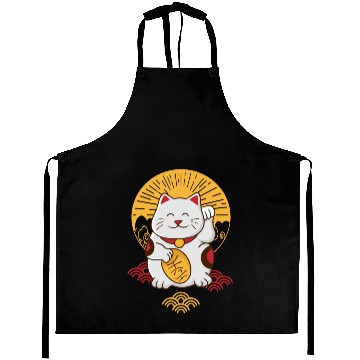 Discover Retro Lucky Cat Aprons