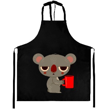 Discover angry koala drinking coffee Aprons