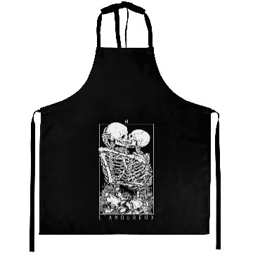 Discover Tarot Card Kissing Skeleton Love Skull Bones Aprons