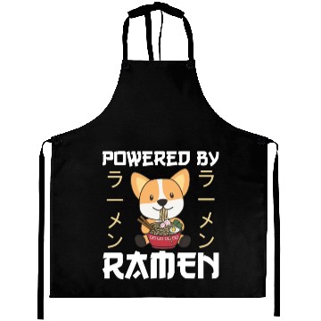 Discover Corgi Powered By Ramen Cute Kawaii Noodle Dogs Aprons
