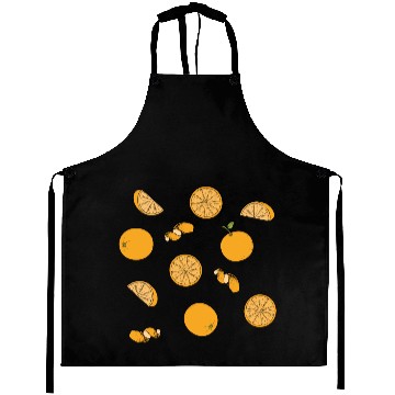 Discover delicious appetizing, juicy orange pattern. Aprons