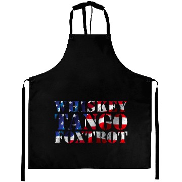 Discover Wtf Whiskey Tango Foxtrot American Flag Aprons