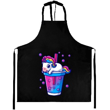 Discover Boba Tea Bubble Tea Cute Kawaii Unicorn Bisexual Aprons