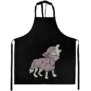 Discover Cute Howling Wolf Aprons