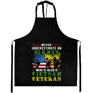 Discover Never Underestimate An Old Man Vietnam Veteran Aprons