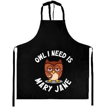 Discover Stoner Owl Stoned Owl Mary Jane night bird Aprons