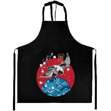 Discover Two Asian Koi Fish on Waves Mountain Aprons