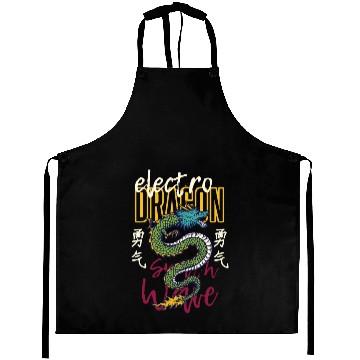 Discover Synthwave Electro Dragon Aprons