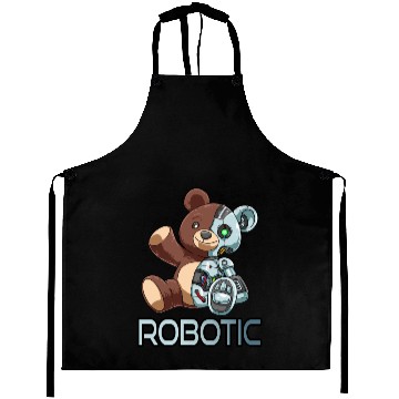 Discover Funny Bear Robot Robotic Cuddling Cyborg Aprons