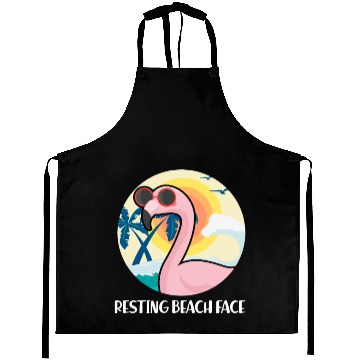 Discover Resting Beach Face, Flamingo Aprons