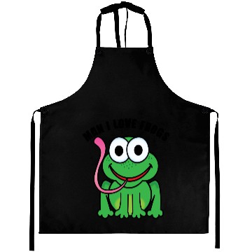 Discover Man I love frogs Aprons