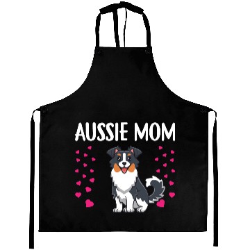 Discover Aussie Mom Funny Australian Shepherd Dog Lovers Aprons