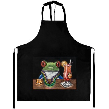 Discover "Mardi Gras Hurricane"-Frogs After Five collection Aprons
