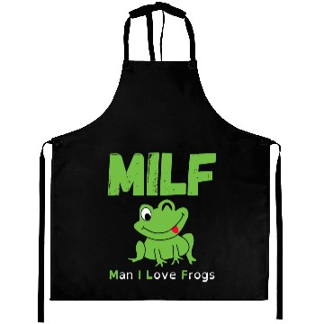 Discover MILF (Man I Love Frogs) - Cartoon Frog Winking Aprons