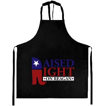 Discover Raised Right On Reagan 80'S Nostalgia Aprons