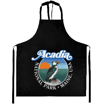 Discover Retro Acadia National Park Vintage Maine Puffin Aprons