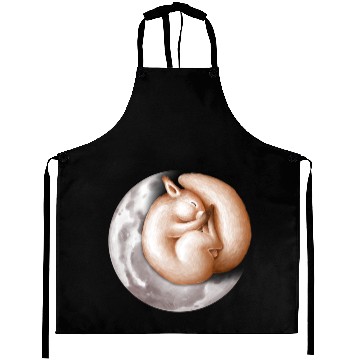 Discover Cute sleeping squirrel on the moon. Aprons