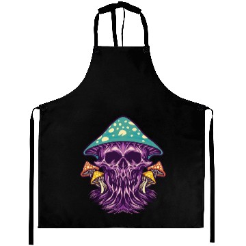 Discover Skull Mushroom Garden Aprons