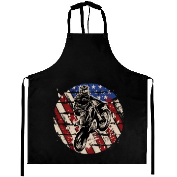 Discover Dirt Bike American Flag Aprons