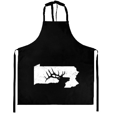 Discover Pennsylvania Elk Hunting Bull Elk PA State Shape Aprons
