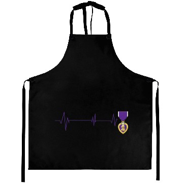 Discover Heart Beats Purple Heart US Military Purple Heart Aprons