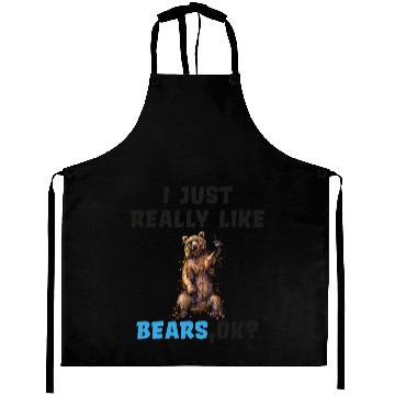 Discover Bear Bear Black Bear Brown Bear Funny saying Aprons