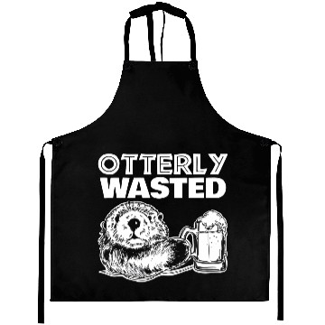 Discover Otterly Wasted funny Otter Drinking T Aprons