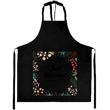 Discover Just Married Newly Weds Floral Print Pattern Gift Aprons