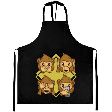 Discover Funny Monkey Monkey Chimpanzee Faces Gift Aprons
