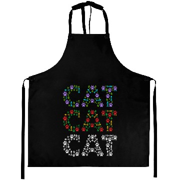 Discover Cat mom and cat dad funny cat paws and fish bone Aprons
