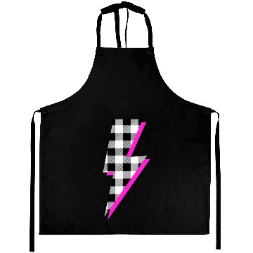 Discover Buffalo Plaid Lightning Bolt Pink Shadow Graphic P Aprons