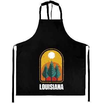 Discover Louisiana Vintage Sunset Outdoors Hiking SouvenirG Aprons